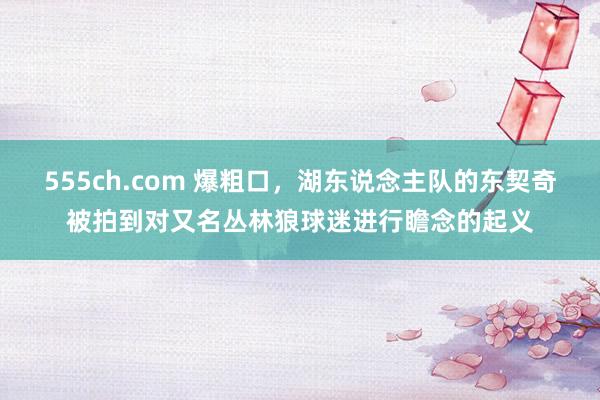 555ch.com 爆粗口，湖东说念主队的东契奇被拍到对又名丛林狼球迷进行瞻念的起义