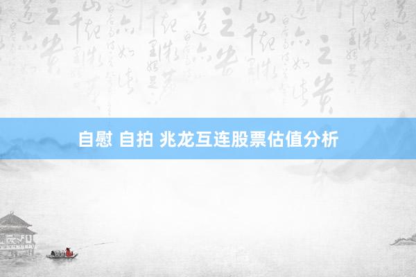 自慰 自拍 兆龙互连股票估值分析