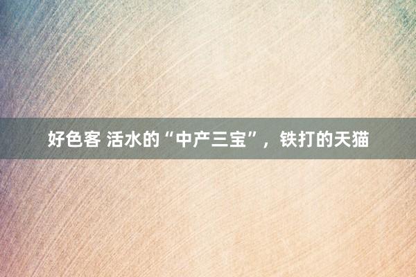 好色客 活水的“中产三宝”，铁打的天猫