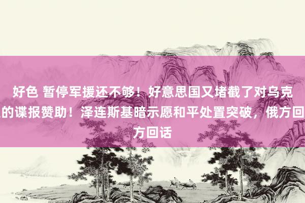 好色 暂停军援还不够！好意思国又堵截了对乌克兰的谍报赞助！泽连斯基暗示愿和平处置突破，俄方回话